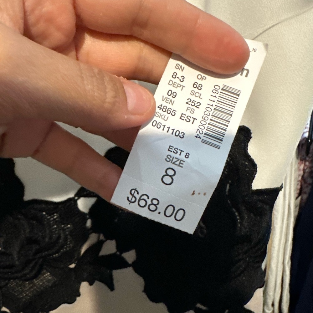 Dress Barn Black and White Floral Midi Dress - Picture 4 of 7